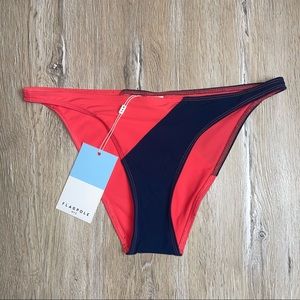 Flagpole NYC Bikini Swimsuit Bottom Electra Colorblocked Multi-Color SZ L NWT